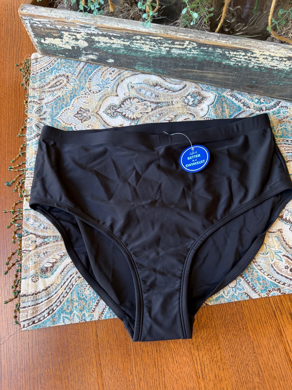 Swimsuits For All Black Swim Brief Bikini Bottoms Size 16 NWT